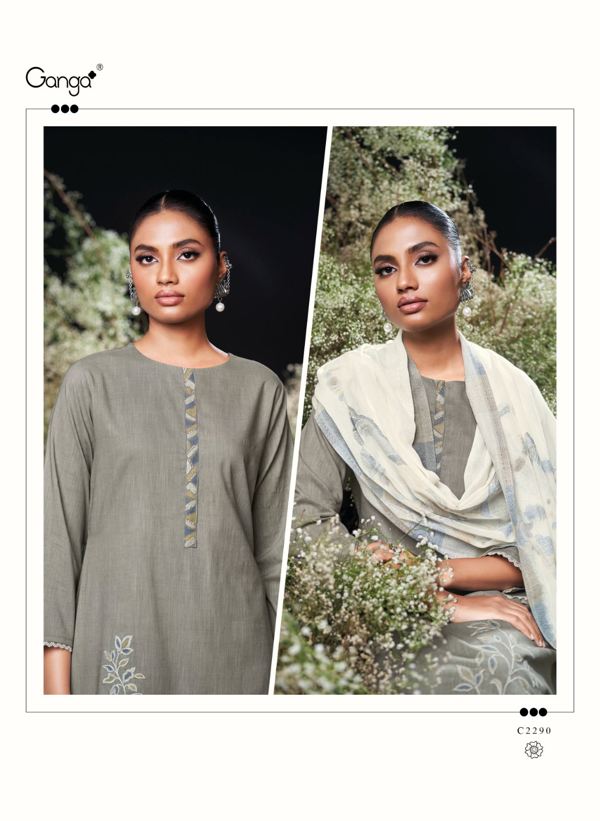 Charoline Ganga Premium Cotton Plazzo Style Suits Wholesaler Gujarat