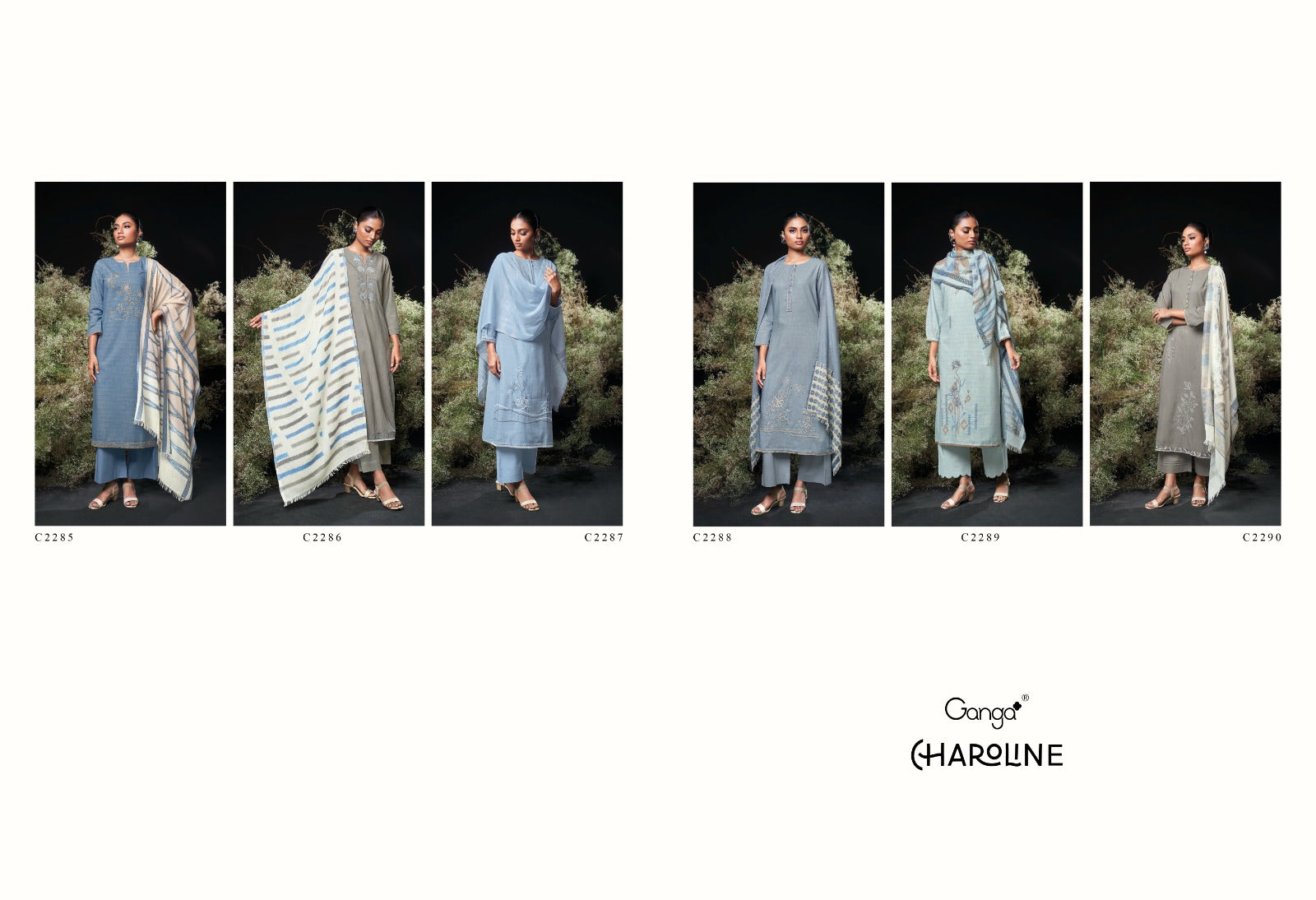 Charoline Ganga Premium Cotton Plazzo Style Suits Wholesaler Gujarat