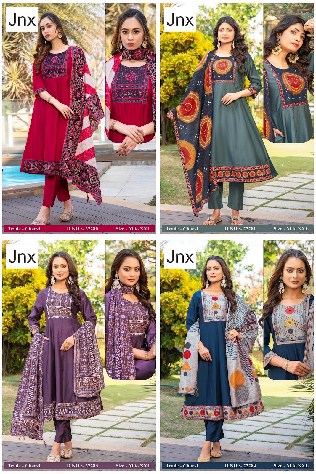 Charvi 2506 Jnx Vertican Readymade Anarkali Suits Wholesaler