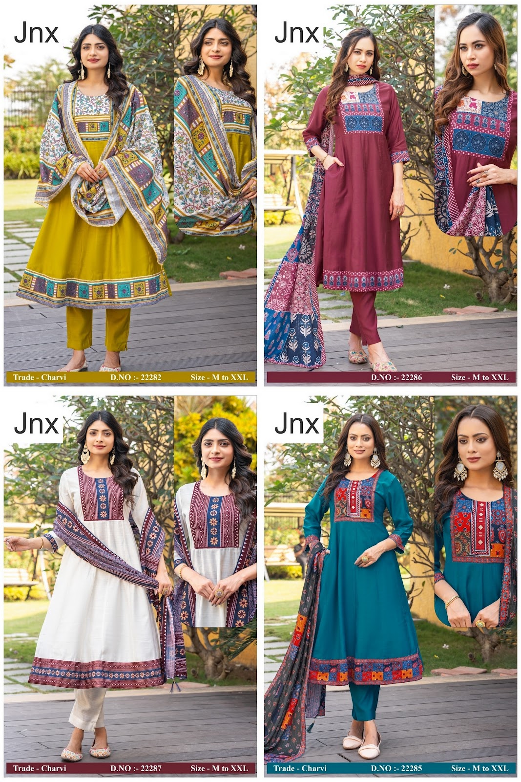 Charvi 2506 Jnx Vertican Readymade Anarkali Suits Wholesaler