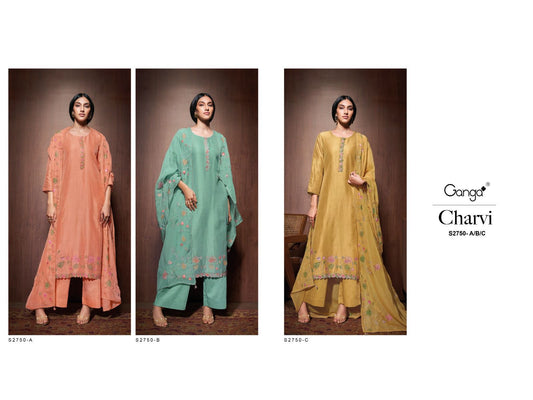 Charvi 2750 Ganga Premium Viscose Plazzo Style Suits Wholesale Price