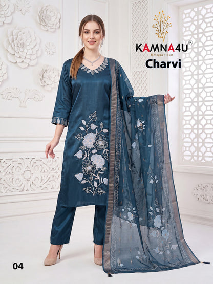 Charvi Kamna4U Roman Readymade Pant Style Suits Exporter Gujarat