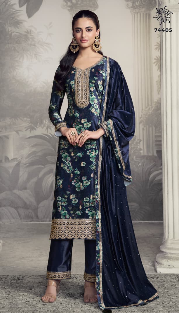 Charvi Kuleesh Vinay Fashion Llp Velvet Suits Manufacturer India