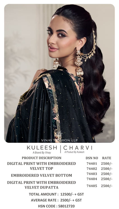 Charvi Kuleesh Vinay Fashion Llp Velvet Suits Manufacturer India