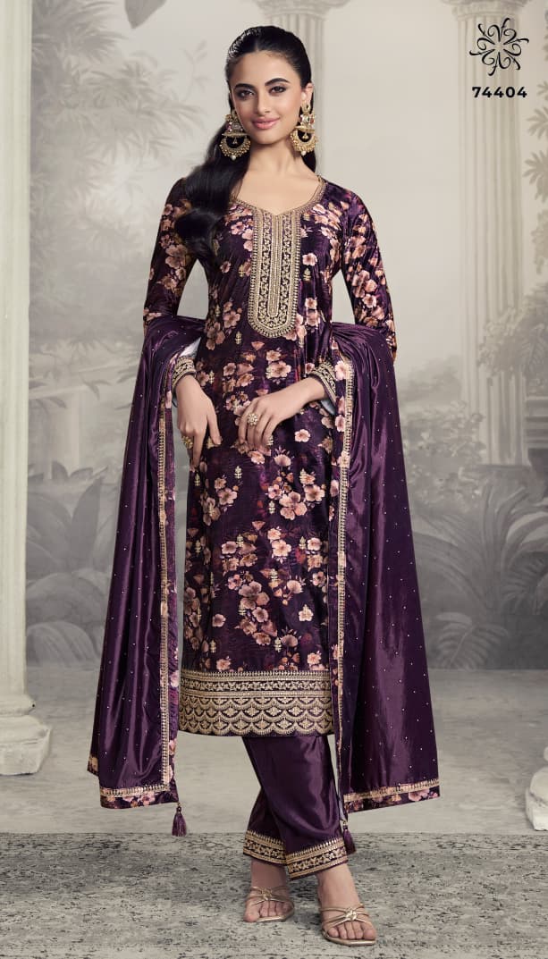 Charvi Kuleesh Vinay Fashion Llp Velvet Suits Manufacturer India