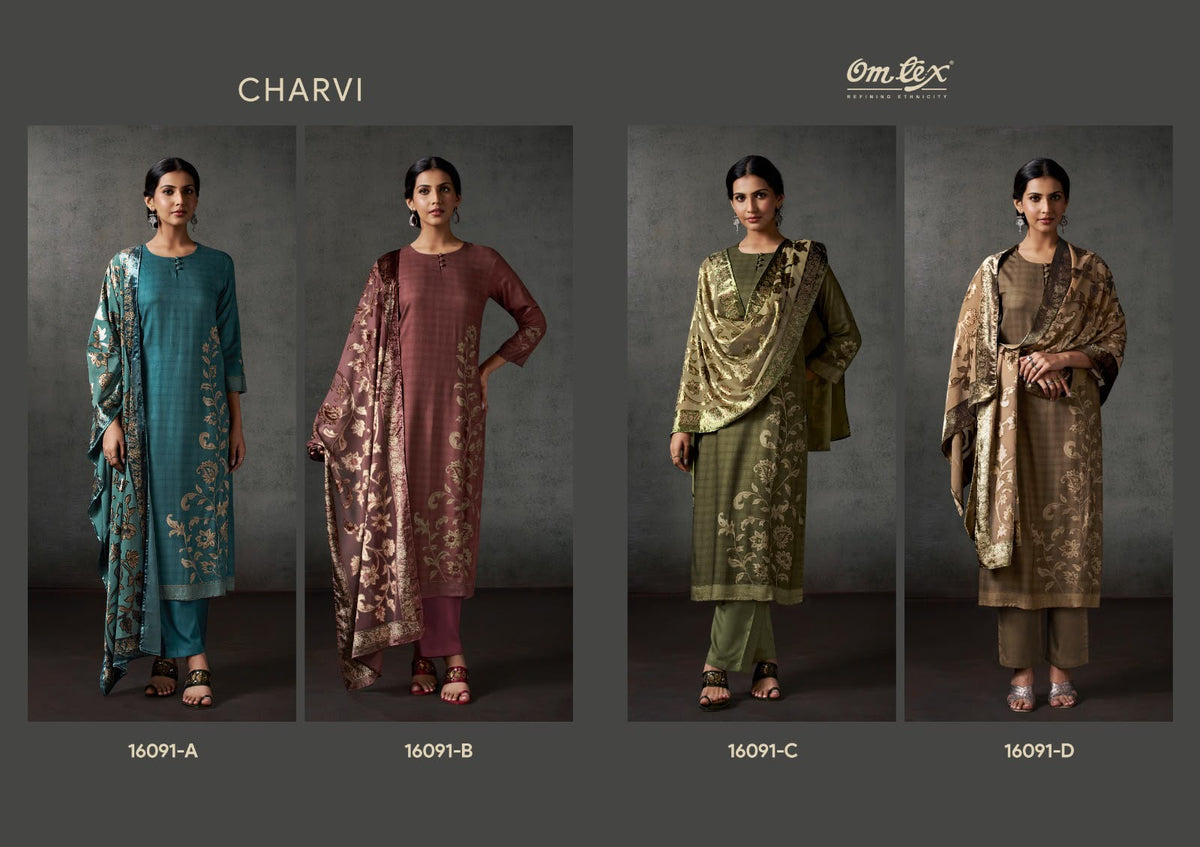 Charvi Omtex Pashmina Suits Exporter