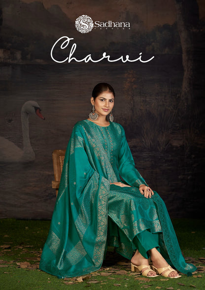 Charvi Sadhana Premium Viscose Pant Style Suits Wholesale Price