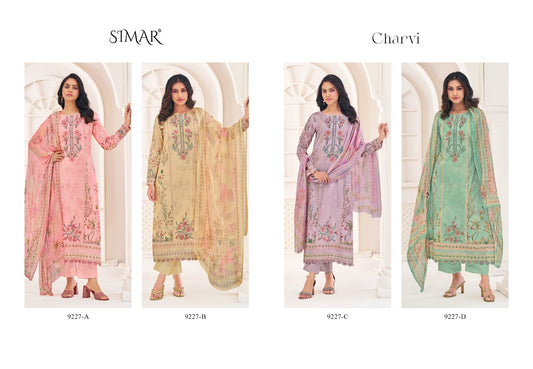 Charvi Simar Pure Lawn Karachi Salwar Suits Exporter
