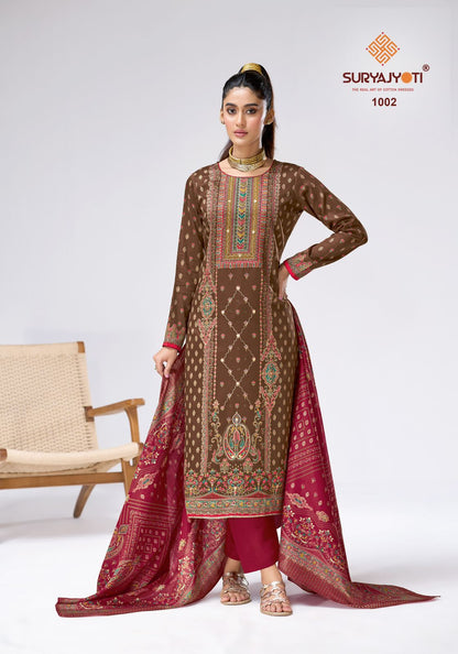 Charvi Vol 1 Suryajyoti Jaam Satin Karachi Salwar Suits Exporter Gujarat