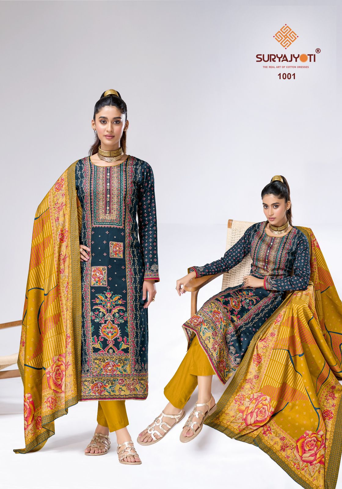 Charvi Vol 1 Suryajyoti Jaam Satin Karachi Salwar Suits Exporter Gujarat