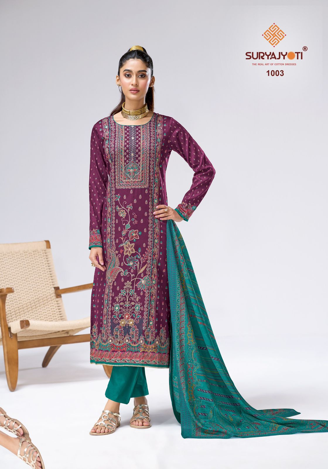 Charvi Vol 1 Suryajyoti Jaam Satin Karachi Salwar Suits Exporter Gujarat