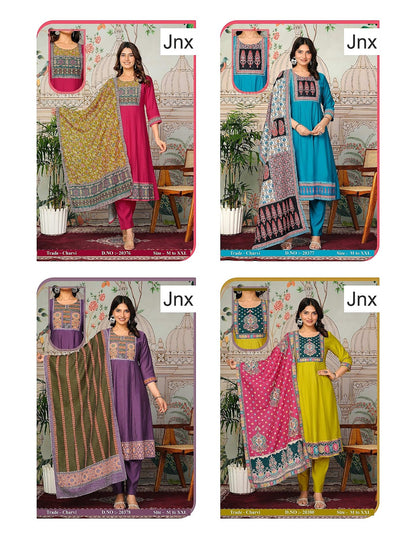 Charvi With Pocket Jnx Vertican Readymade Anarkali Suits Exporter Gujarat