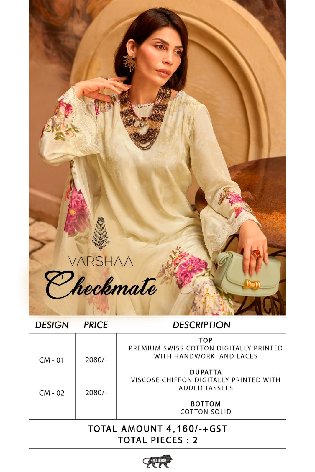 Checkmate Varshaa Swiss Pakistani Salwar Suits Supplier
