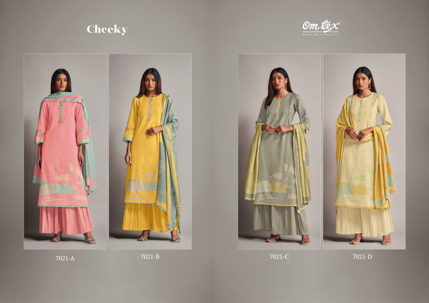 Cheeky Omtex Cotton Plazzo Style Suits Exporter India
