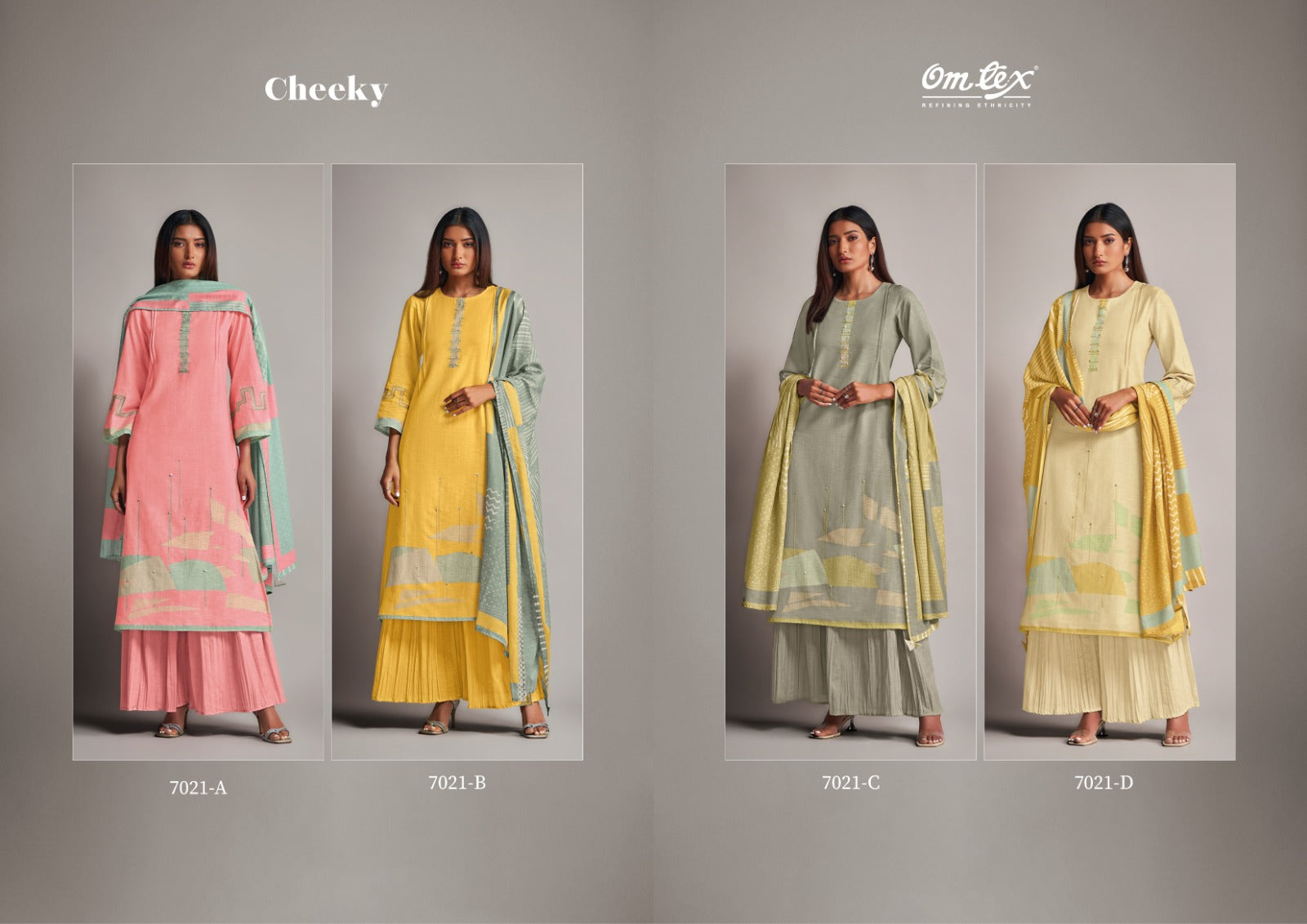 Cheeky Omtex Cotton Plazzo Style Suits Exporter India