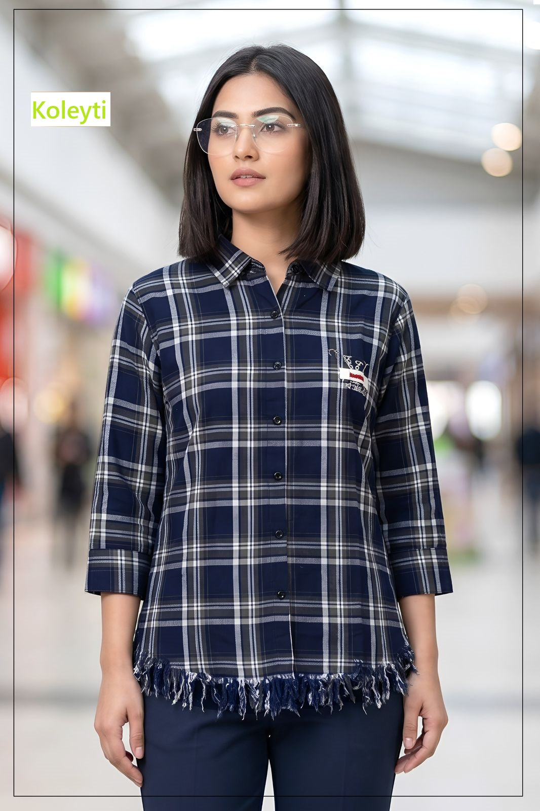 Cheks Pattern 040626 Koleyti Women Shirts Wholesaler