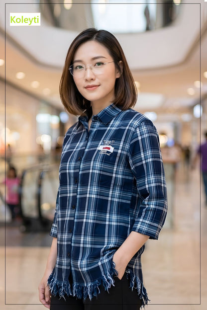 Cheks Pattern 040626 Koleyti Women Shirts Wholesaler