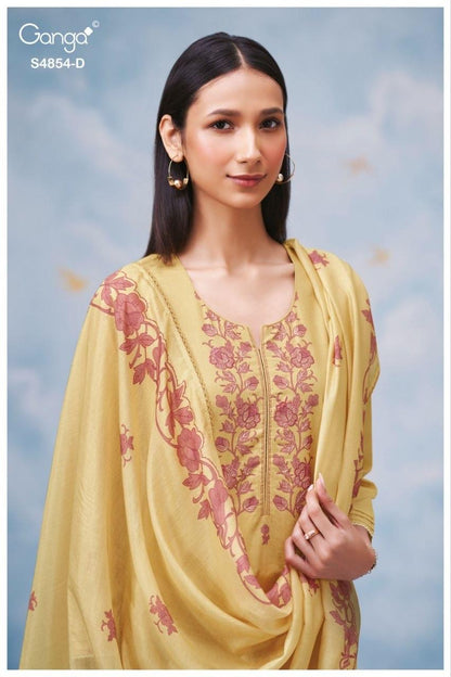 Chenoa 4854 Ganga Cotton Plazzo Style Suits Supplier India