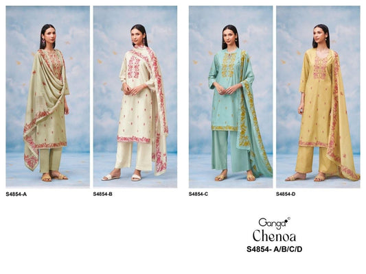 Chenoa 4854 Ganga Cotton Plazzo Style Suits Supplier India