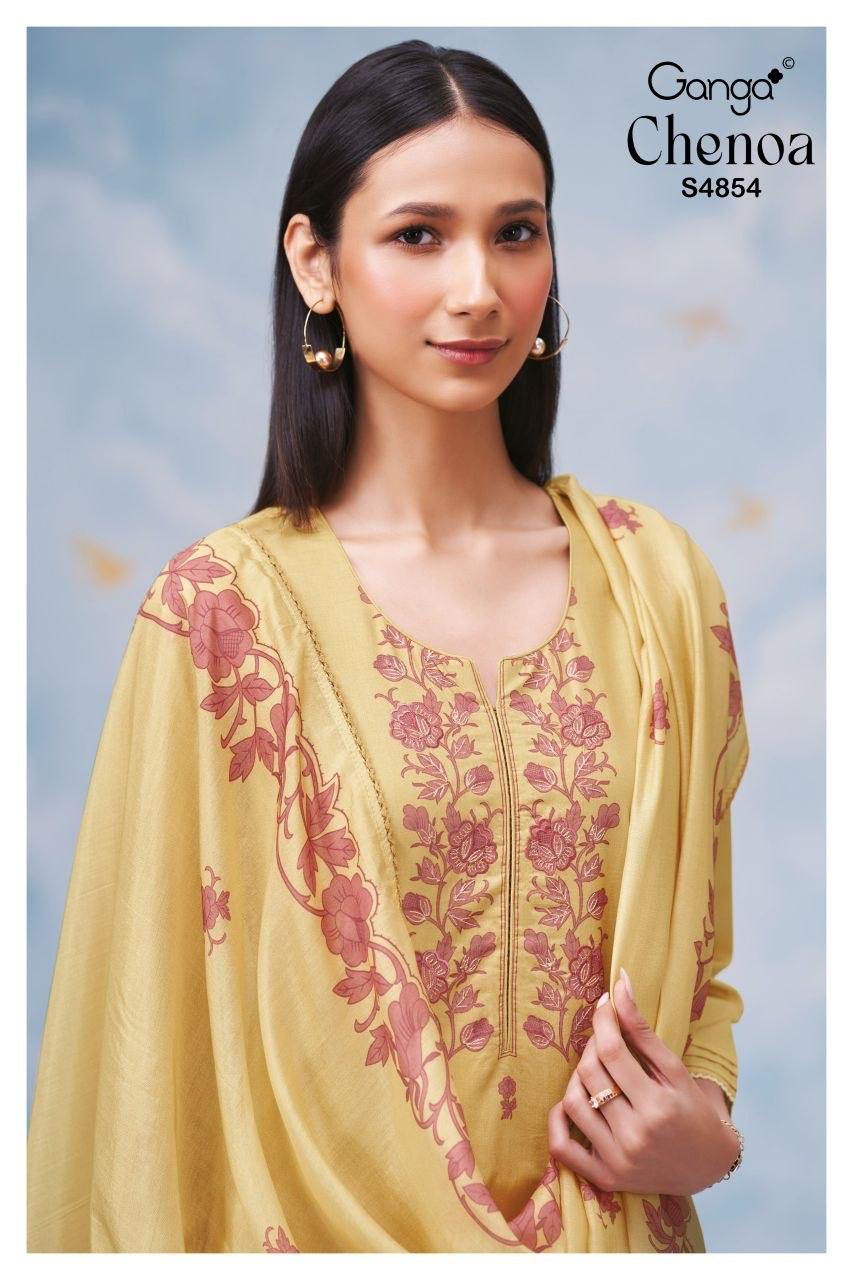 Chenoa 4854 Ganga Cotton Plazzo Style Suits Supplier India