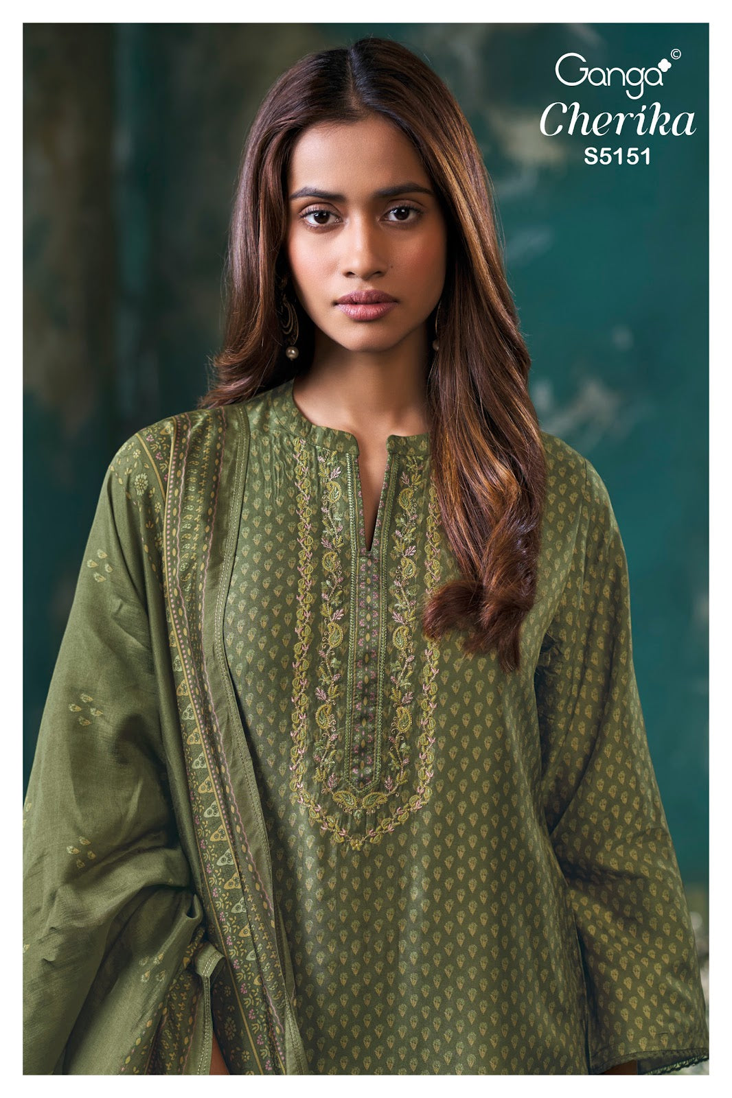 Cherika S5151 Ganga Russian Silk Pant Style Suits Exporter Gujarat