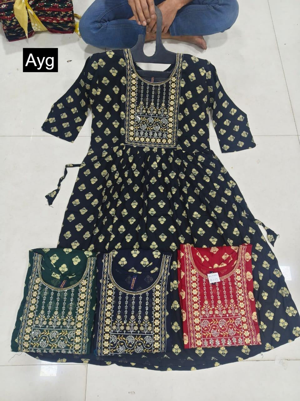 Cherry 081225 Ayg Rayon 14Kg Anarkali Kurtis Wholesale