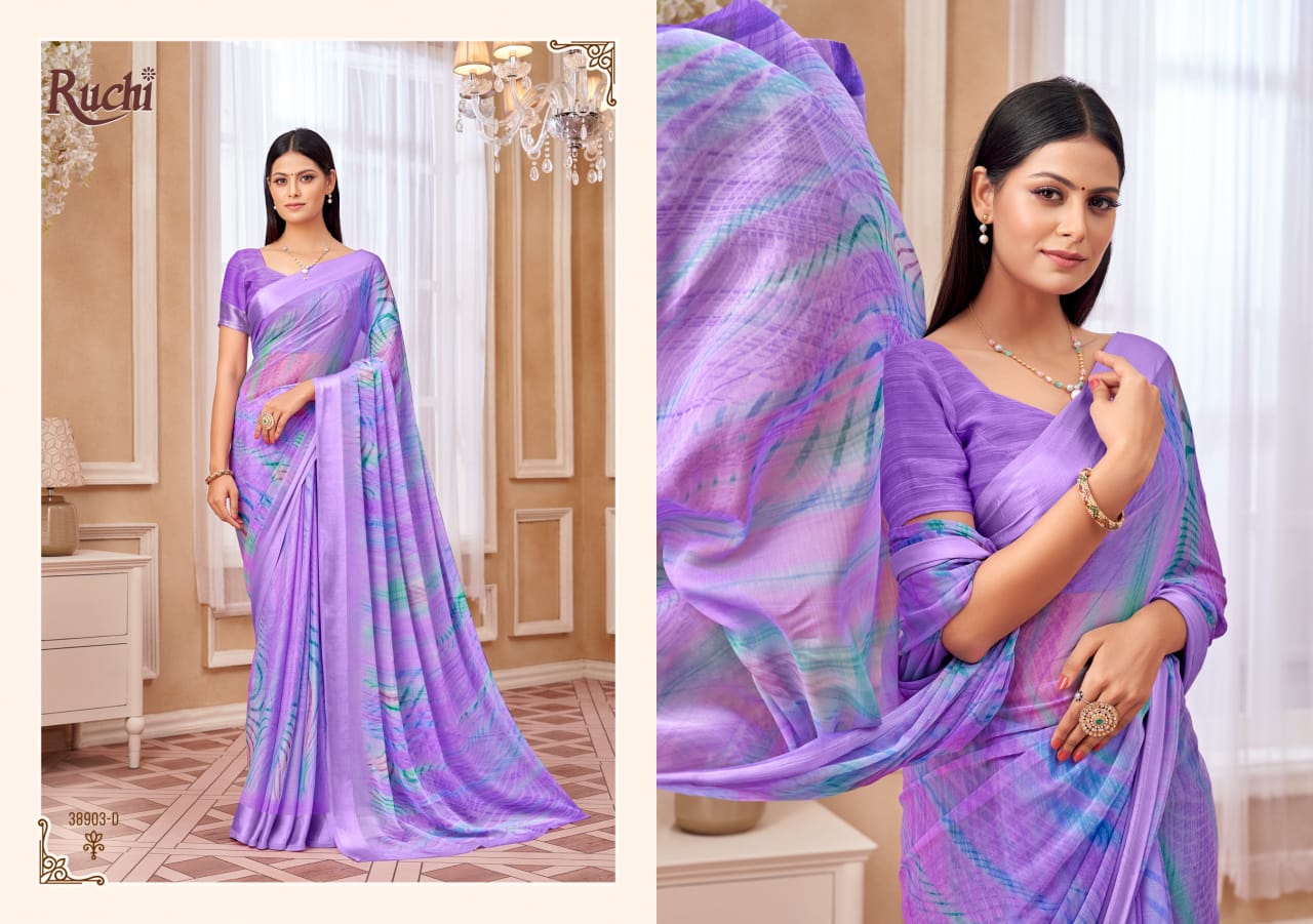 Cherry 42 Ruchi Chiffon Sarees Wholesaler