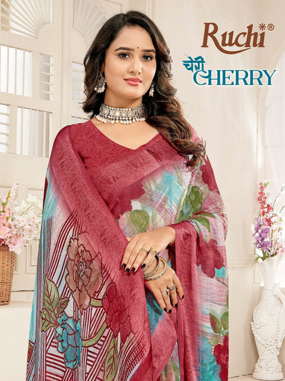 Cherry 59 Ruchi Chiffon Sarees Exporter India