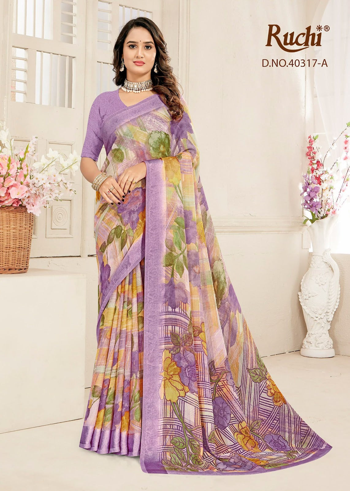 Cherry 59 Ruchi Chiffon Sarees Exporter India