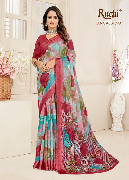 Cherry 59 Ruchi Chiffon Sarees Exporter India