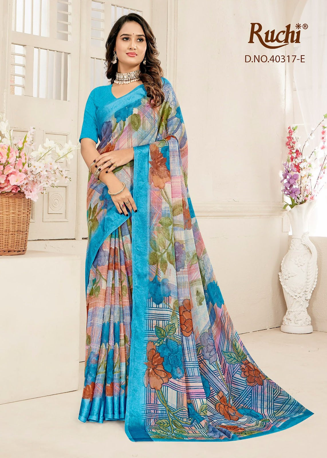 Cherry 59 Ruchi Chiffon Sarees Exporter India