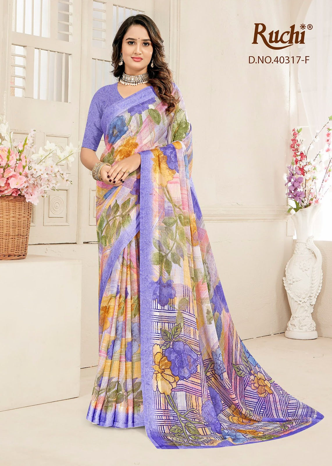 Cherry 59 Ruchi Chiffon Sarees Exporter India