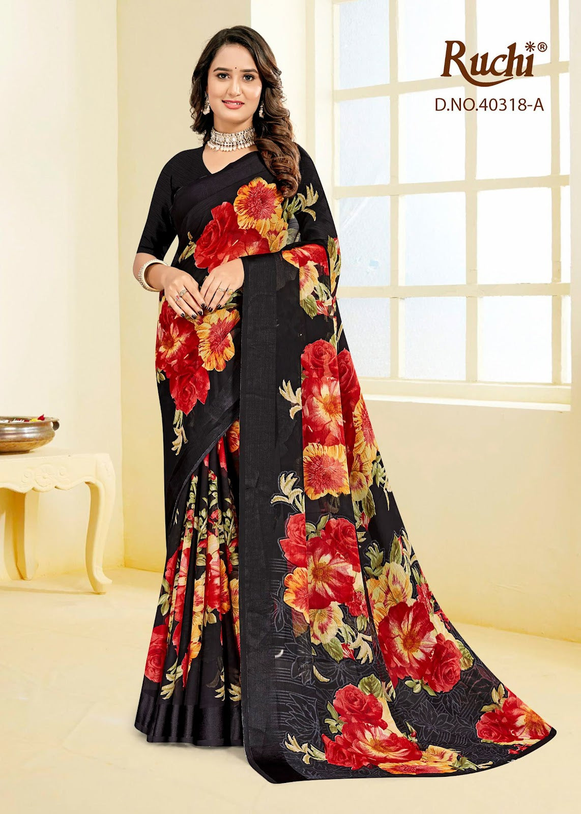 Cherry 60 Ruchi Chiffon Sarees Wholesaler India