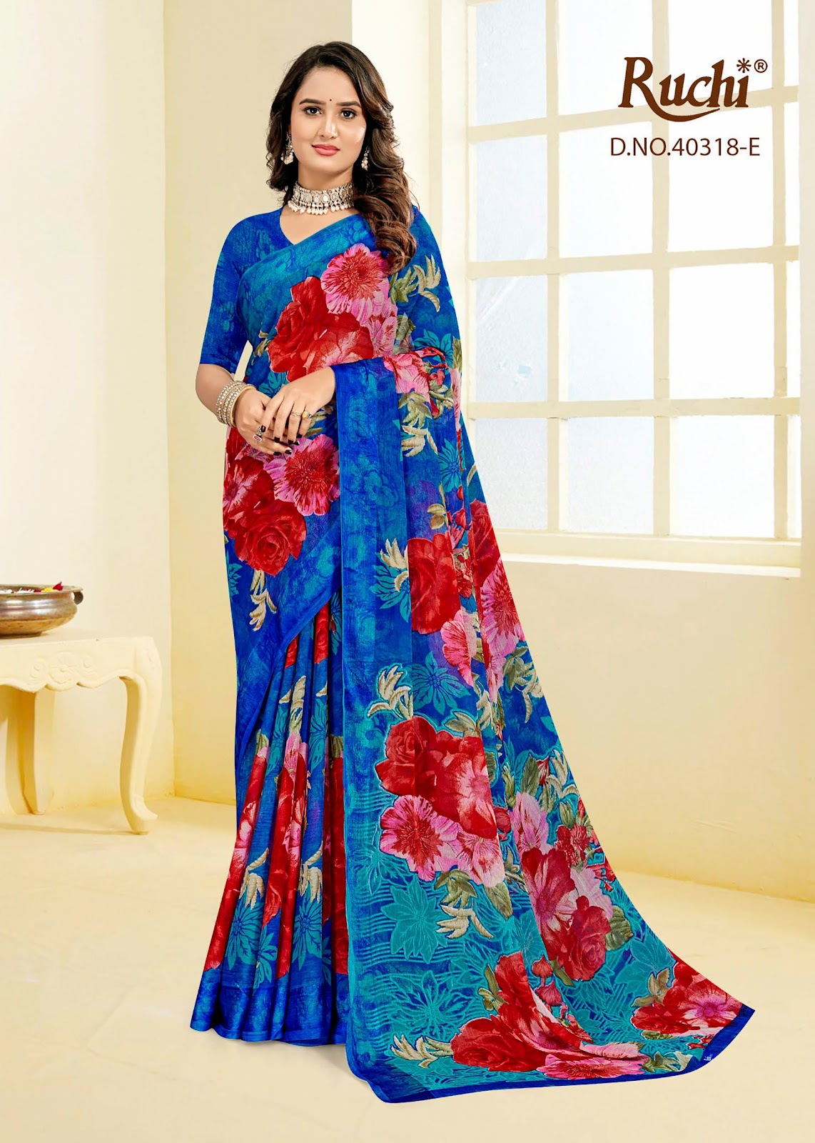 Cherry 60 Ruchi Chiffon Sarees Wholesaler India
