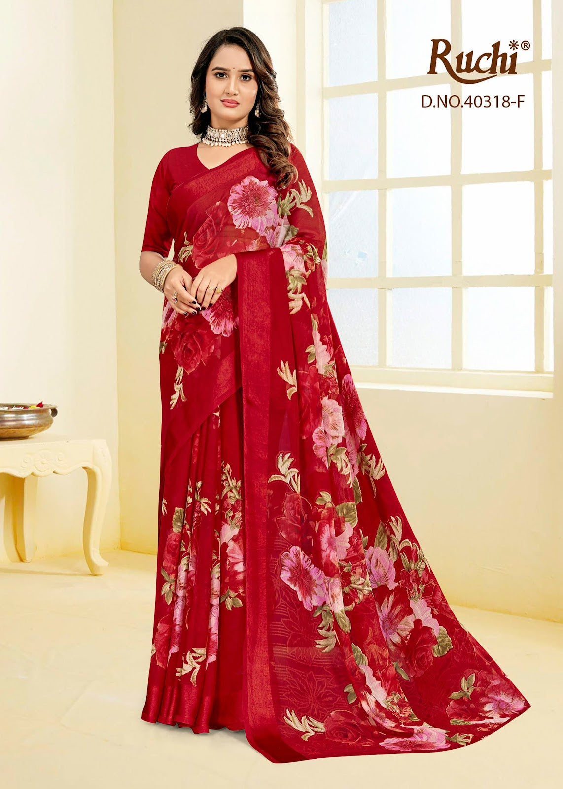 Cherry 60 Ruchi Chiffon Sarees Wholesaler India