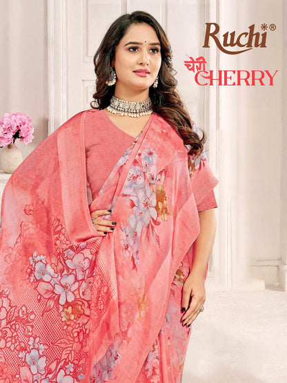 Cherry 61 Ruchi Chiffon Sarees Wholesale Price
