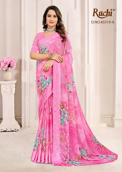 Cherry 61 Ruchi Chiffon Sarees Wholesale Price