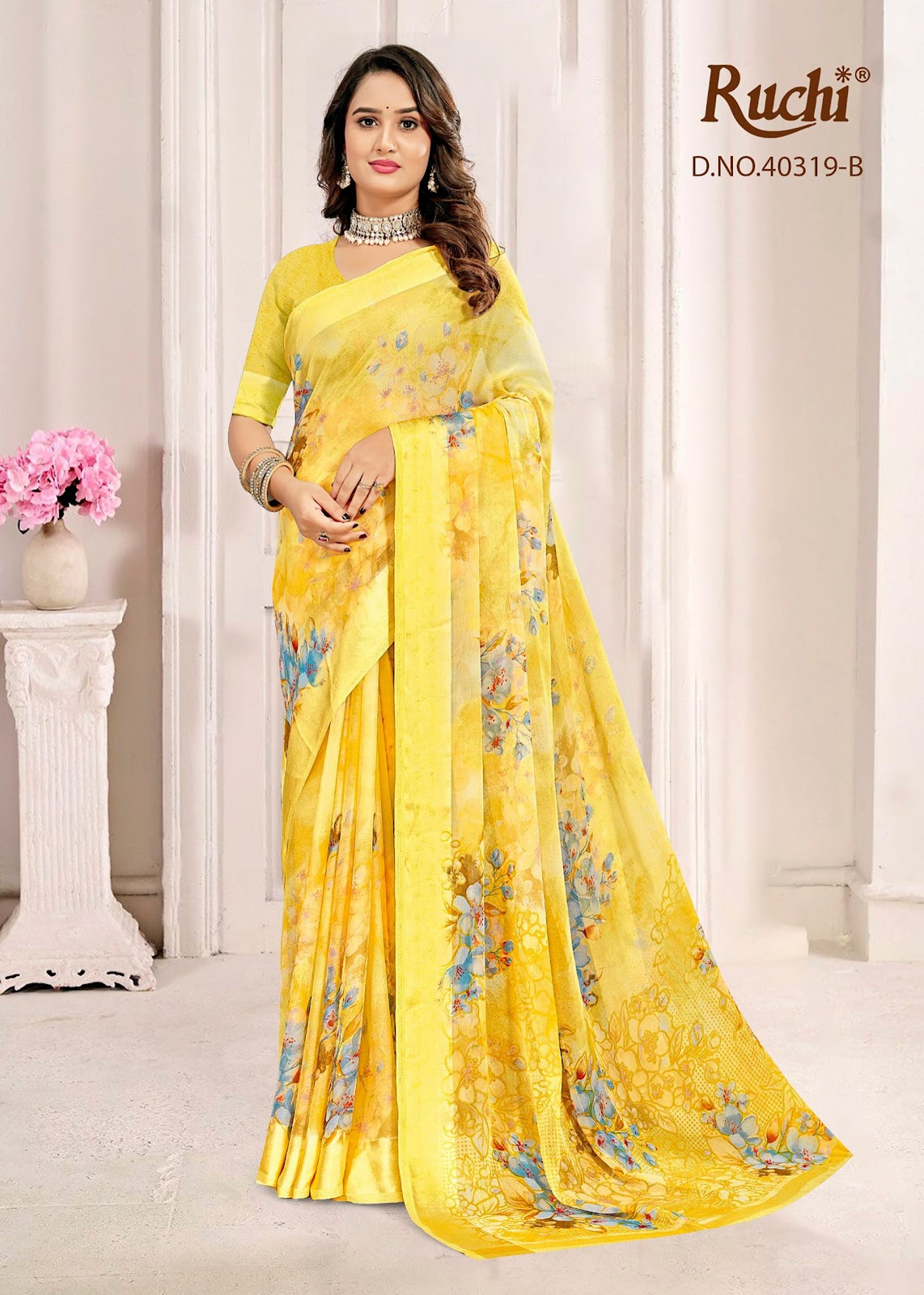 Cherry 61 Ruchi Chiffon Sarees Wholesale Price