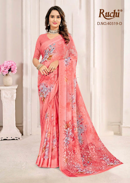 Cherry 61 Ruchi Chiffon Sarees Wholesale Price