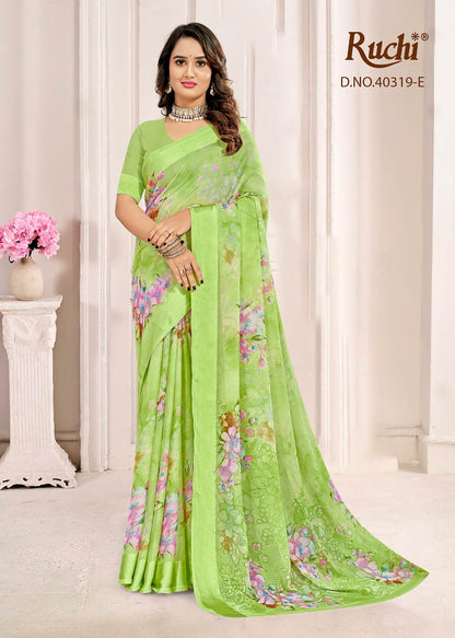 Cherry 61 Ruchi Chiffon Sarees Wholesale Price
