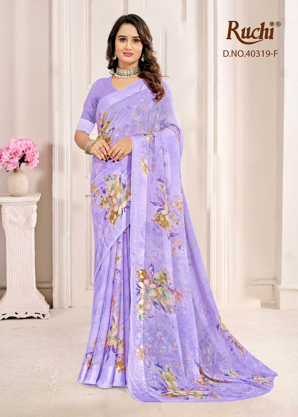 Cherry 61 Ruchi Chiffon Sarees Wholesale Price