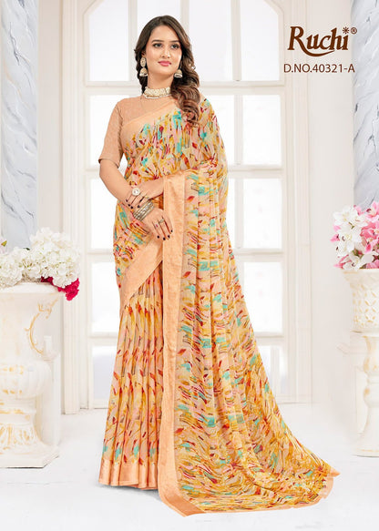 Cherry 63 Ruchi Chiffon Sarees Manufacturer Gujarat