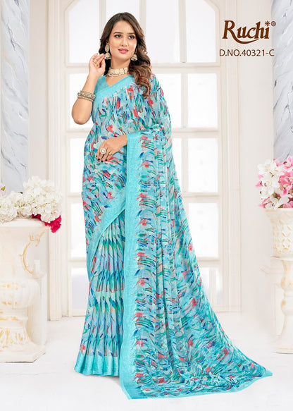 Cherry 63 Ruchi Chiffon Sarees Manufacturer Gujarat