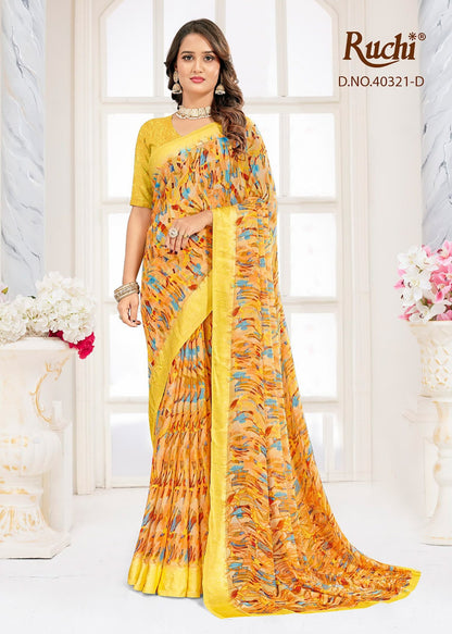 Cherry 63 Ruchi Chiffon Sarees Manufacturer Gujarat