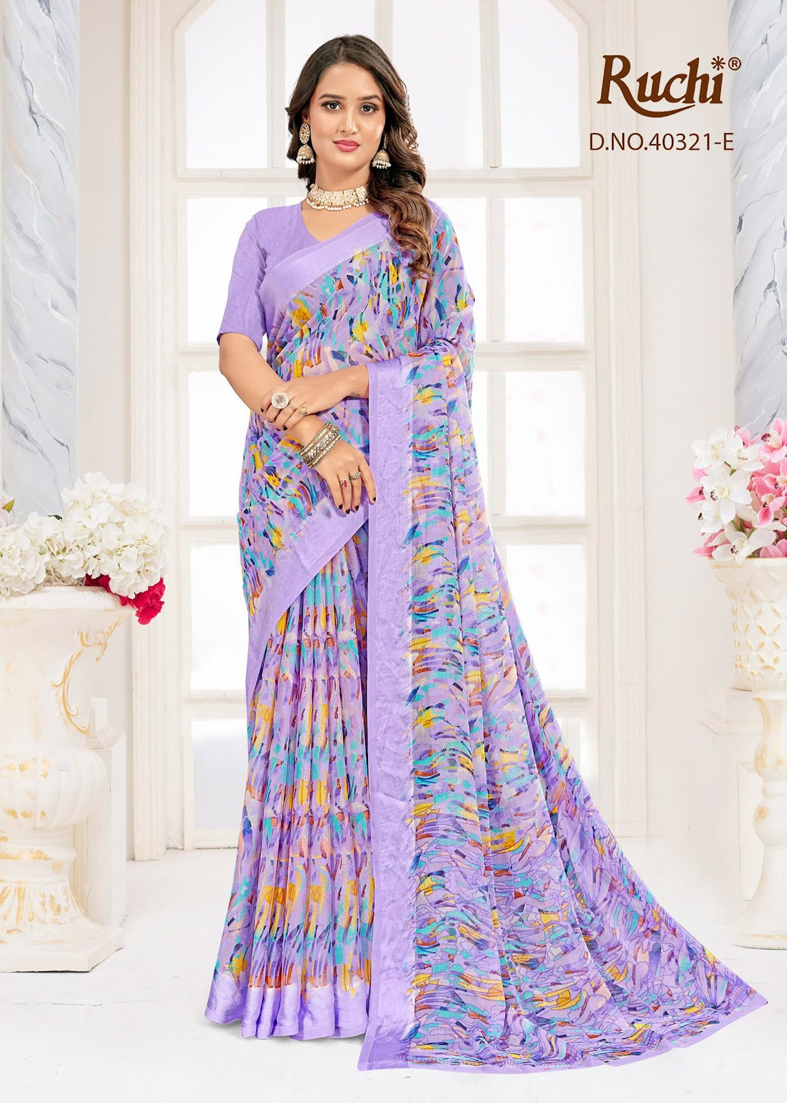Cherry 63 Ruchi Chiffon Sarees Manufacturer Gujarat