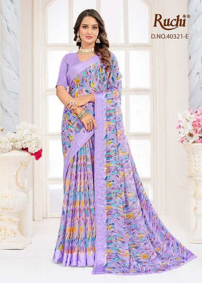 Cherry 63 Ruchi Chiffon Sarees Manufacturer Gujarat