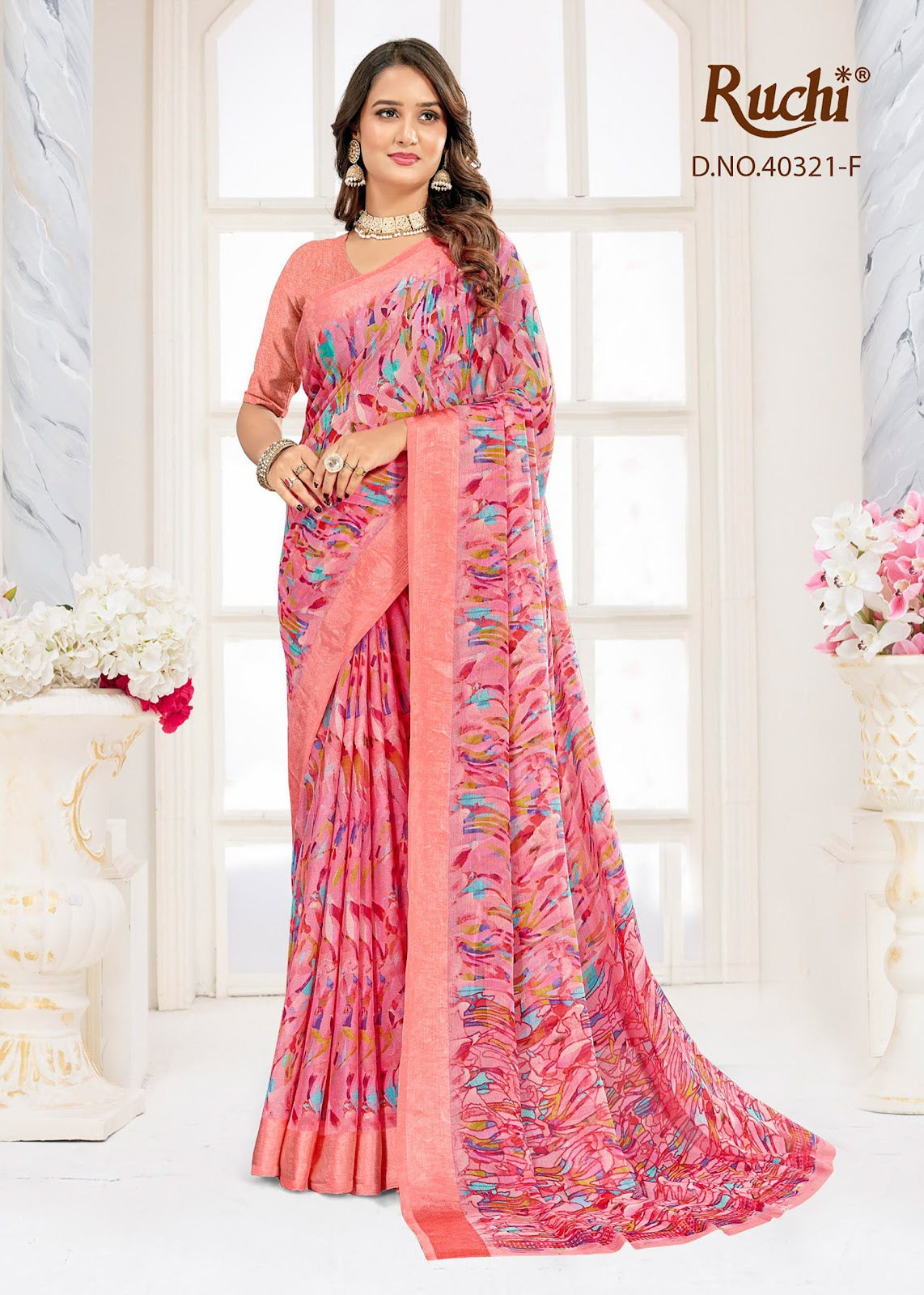 Cherry 63 Ruchi Chiffon Sarees Manufacturer Gujarat