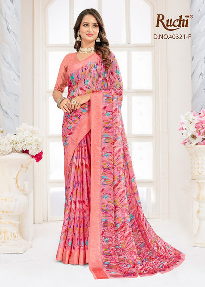 Cherry 63 Ruchi Chiffon Sarees Manufacturer Gujarat