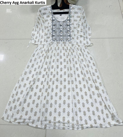Cherry Ayg Rayon 14Kg Anarkali Kurtis Manufacturer Ahmedabad