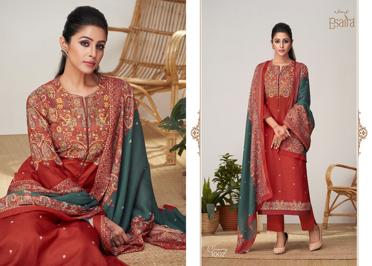 Cherry Esaira Pashmina Suits Manufacturer Ahmedabad